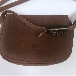 CLAUDIO FERRICI SUEDE SHOULDER BAG - NWOT